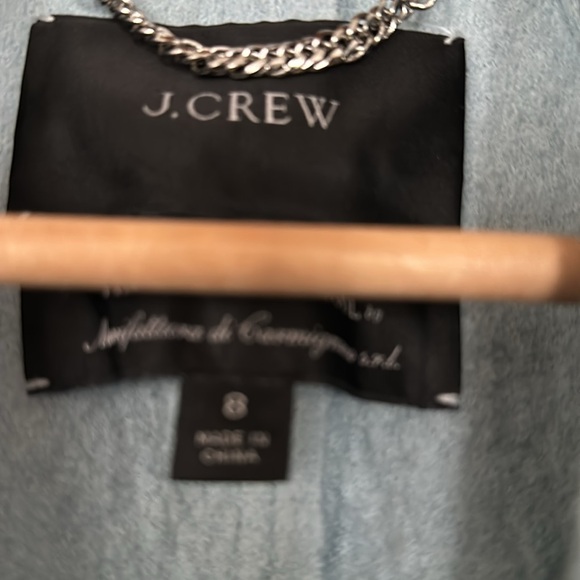 J. Crew ladies 8 medium Italian Boiled Wool Jacket Coat Blazer Sky Powder Blue - Picture 2 of 5